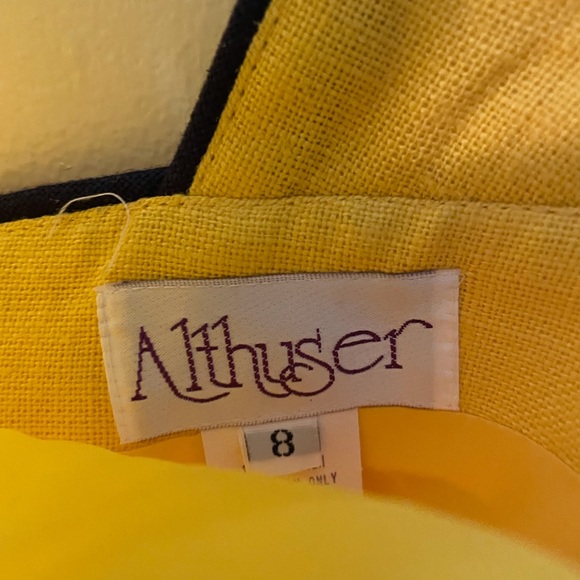 ALTHUSER 100%LINEN DRESS YELLOW NWT - Picture 6 of 6